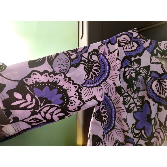 Amerimark Sweetheart Neck Purple Floral Heavyweight Fleece Lounger Dress 3X - Picture 7 of 9